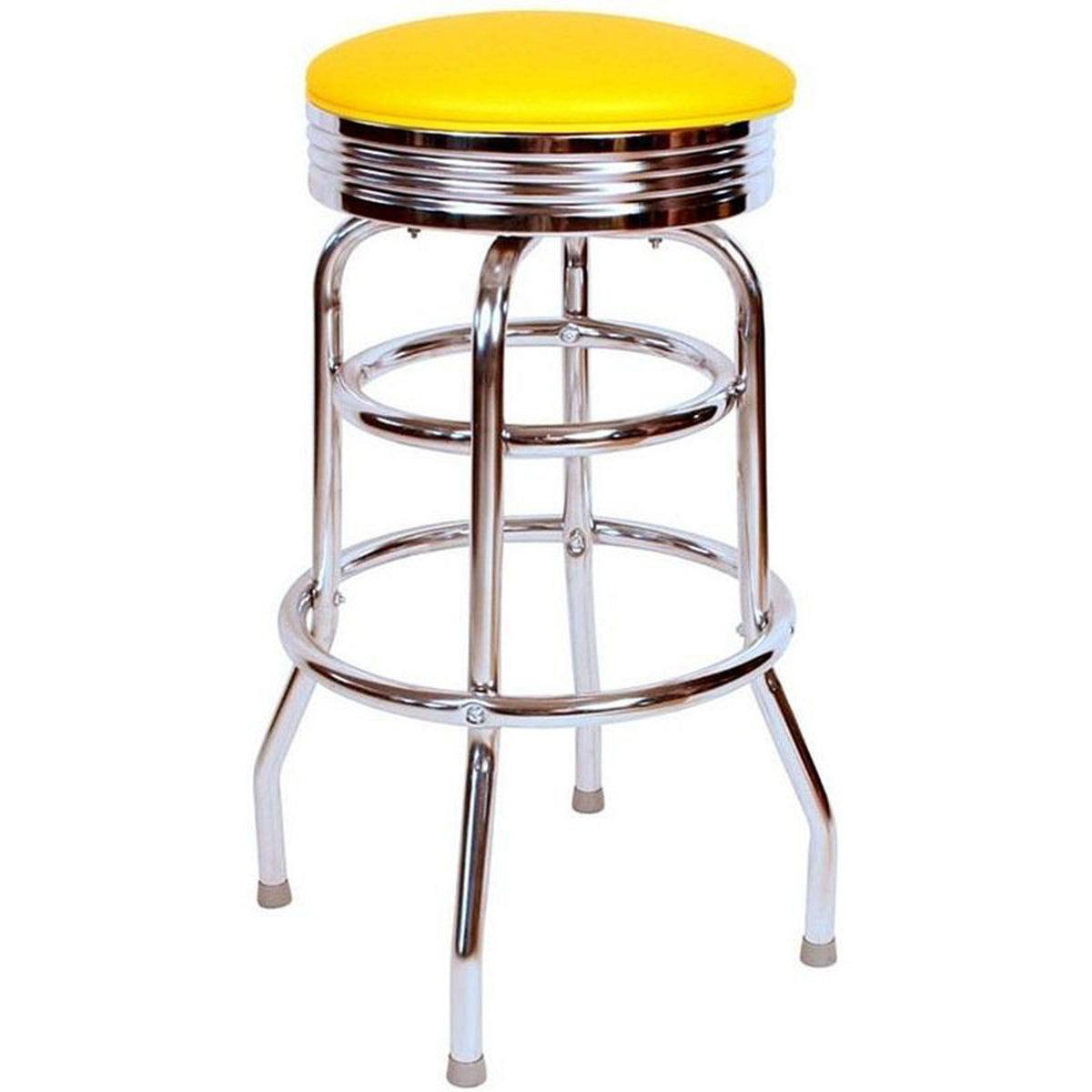 Yellow Retro Swivel Bar Stool C544