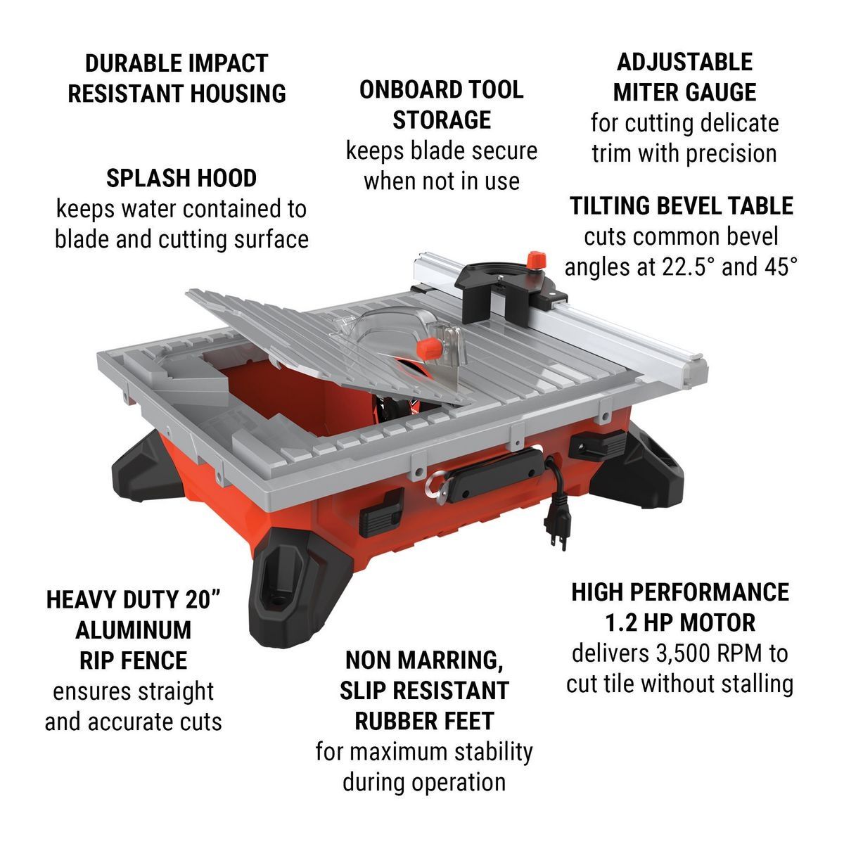 6.5 Amp 7 in. Table Top Wet Tile Saw E994589
