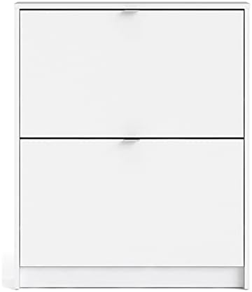 White 2 Drawer Shoe Cabinet X9292