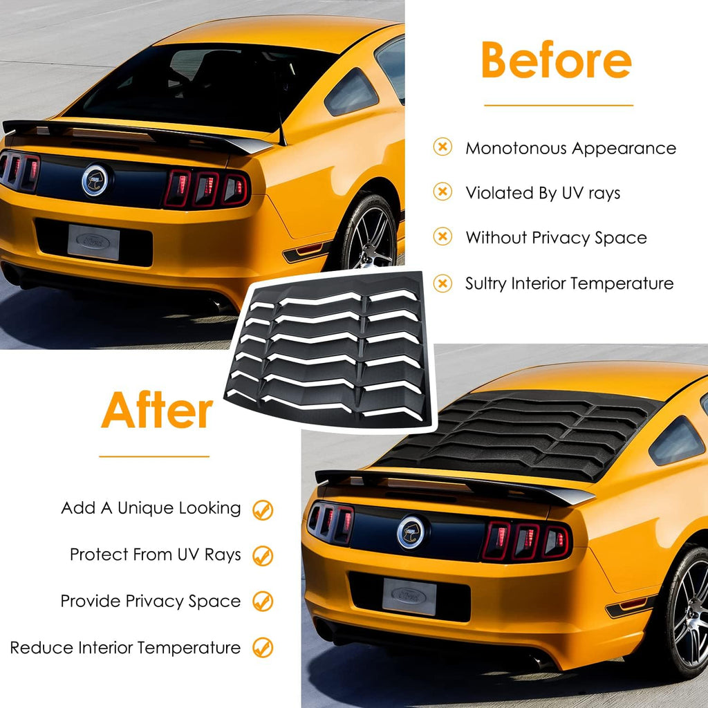 Matte Black ABS Rear Window Louver for Ford Mustang 2005-2014 H860808