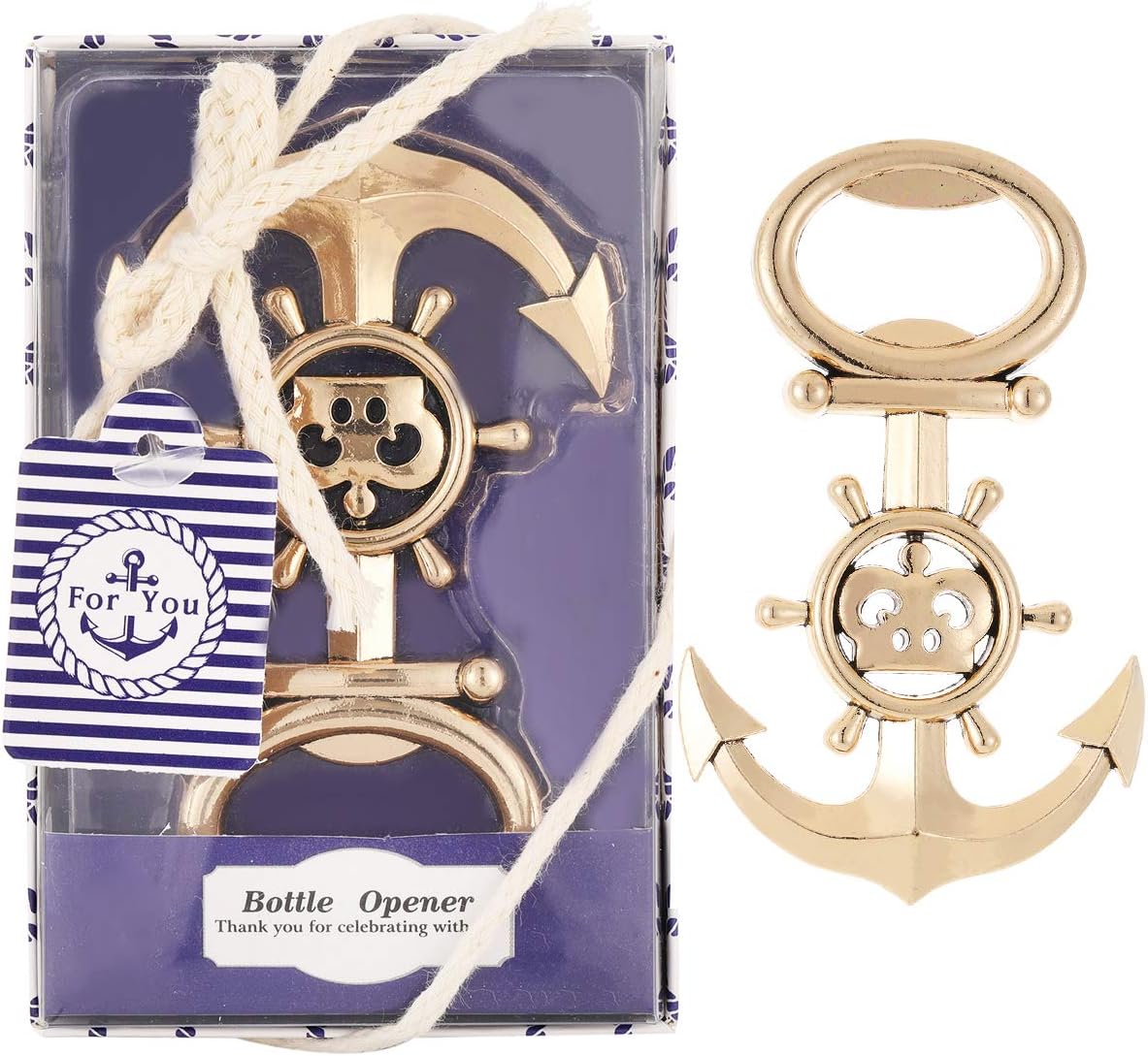 12 Pc Antique Gold Nautical Anchor Bottle Opener N1801