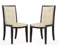 Cream Faux Leather Dining Chair (Set of 2) W552