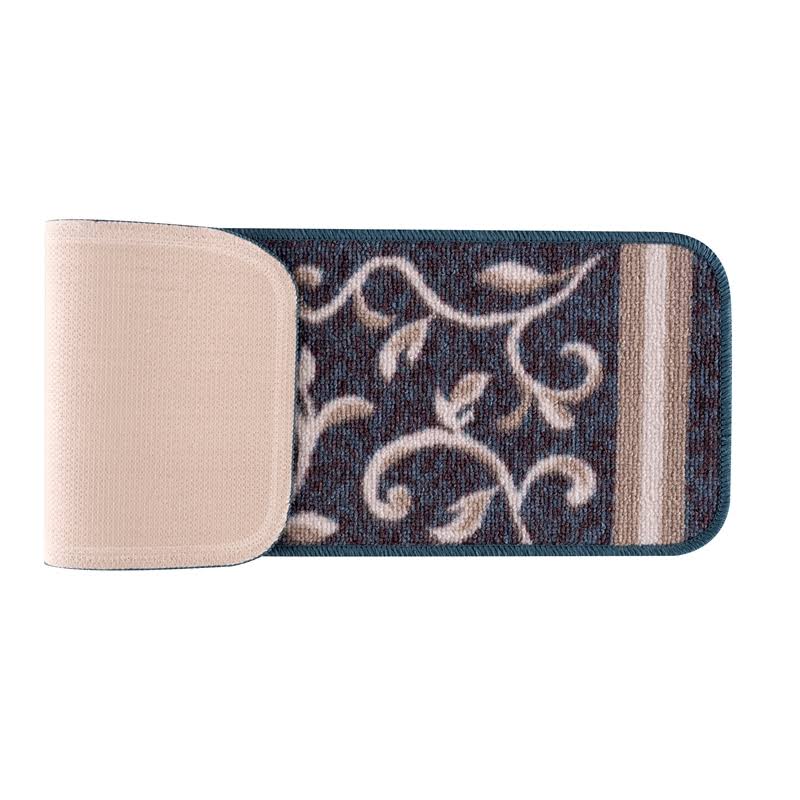 Blue Floral Non Slip Carpet Stair Treads Set of 7 E5332