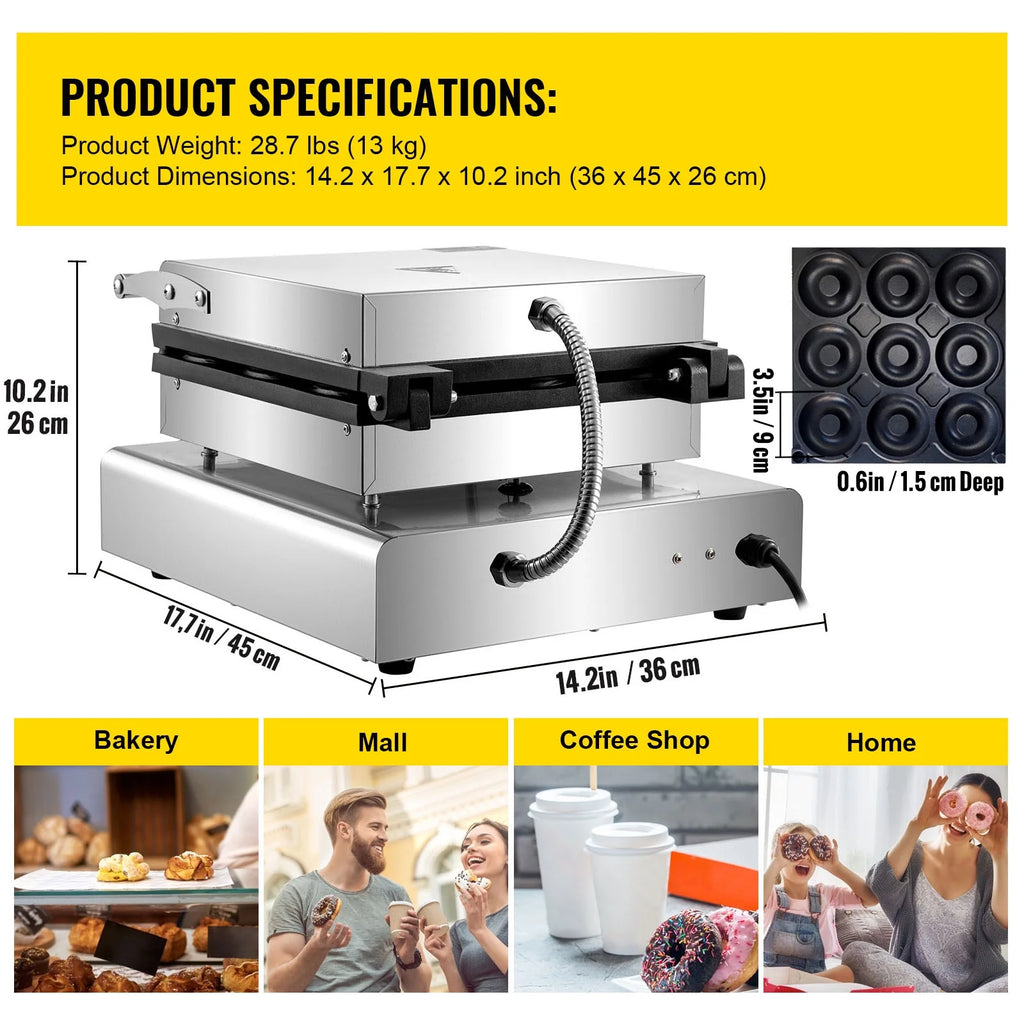 9pcs Electric Donut Maker Machine A673488