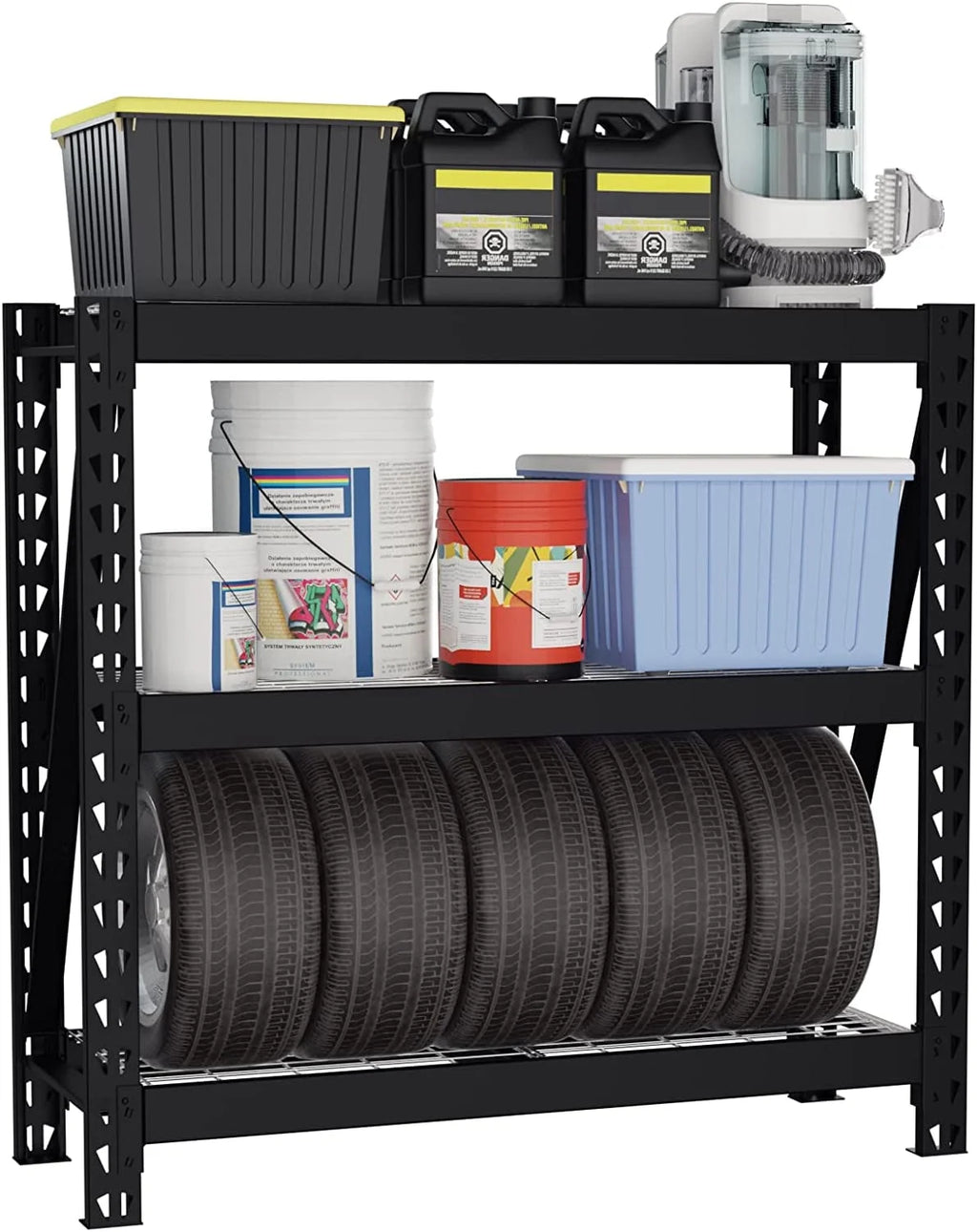 3-Tier Heavy Duty Metal Garage Shelving Unit, 50”W x 47”H x 18”D, 5400 LBS Load Capacity E249978