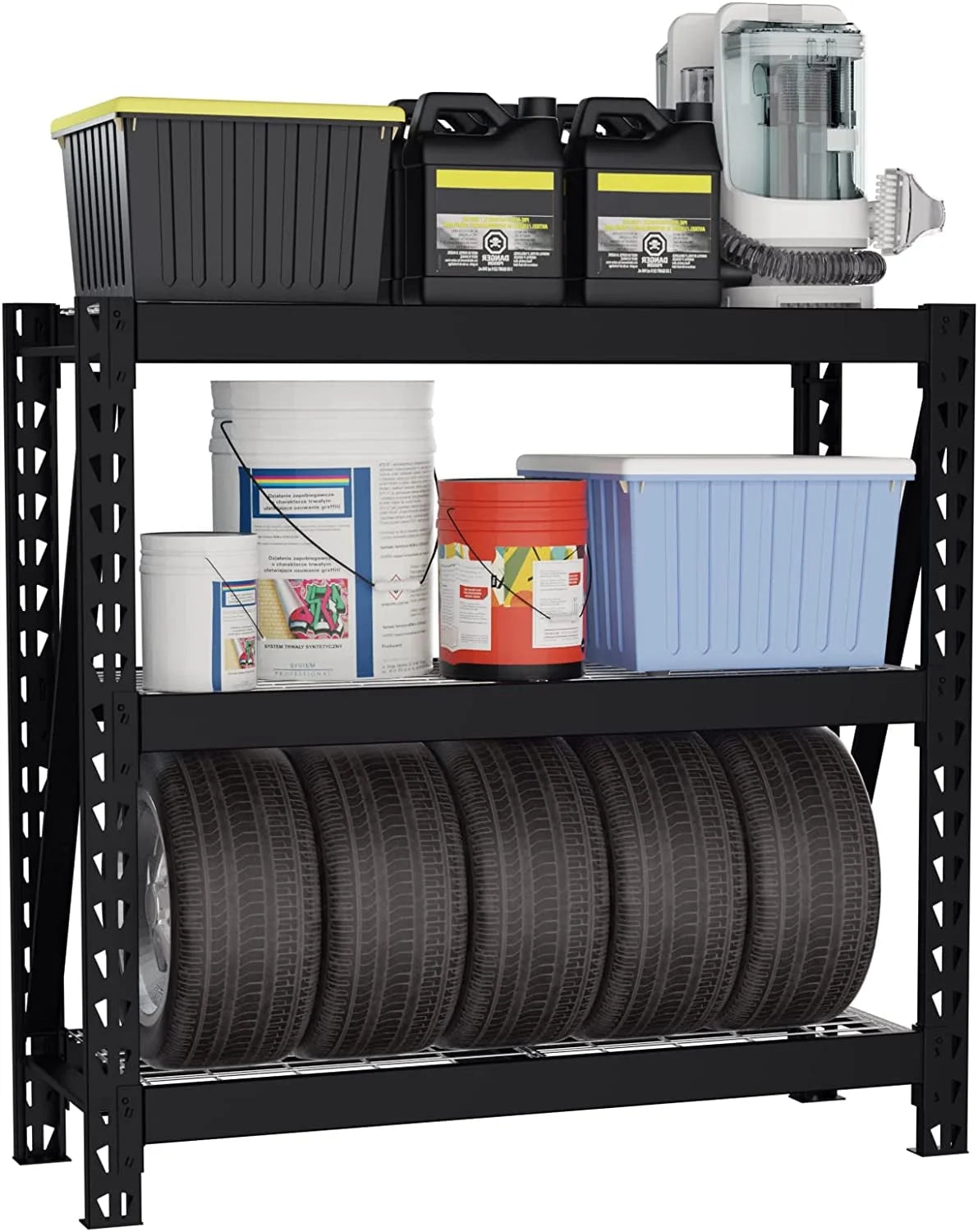 3-Tier Heavy Duty Metal Garage Shelving Unit, 50”W x 47”H x 18”D, 5400 LBS Load Capacity E249978