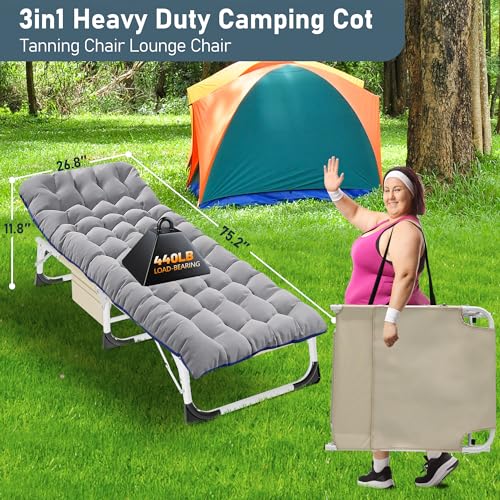 Heavy Duty Outdoor Folding Lounge Chair with Mattress Q868