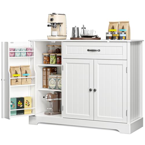 Kitchen Sideboard Buffet Cabinet with Drawer and Shelves R65757