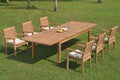 Grade-A Teak 7 Pc 6 Seater Double Extension Dining Set N98548