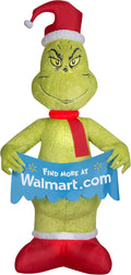 10' Airblown Mixed Media Dr. Seuss Grinch with Banner W21310