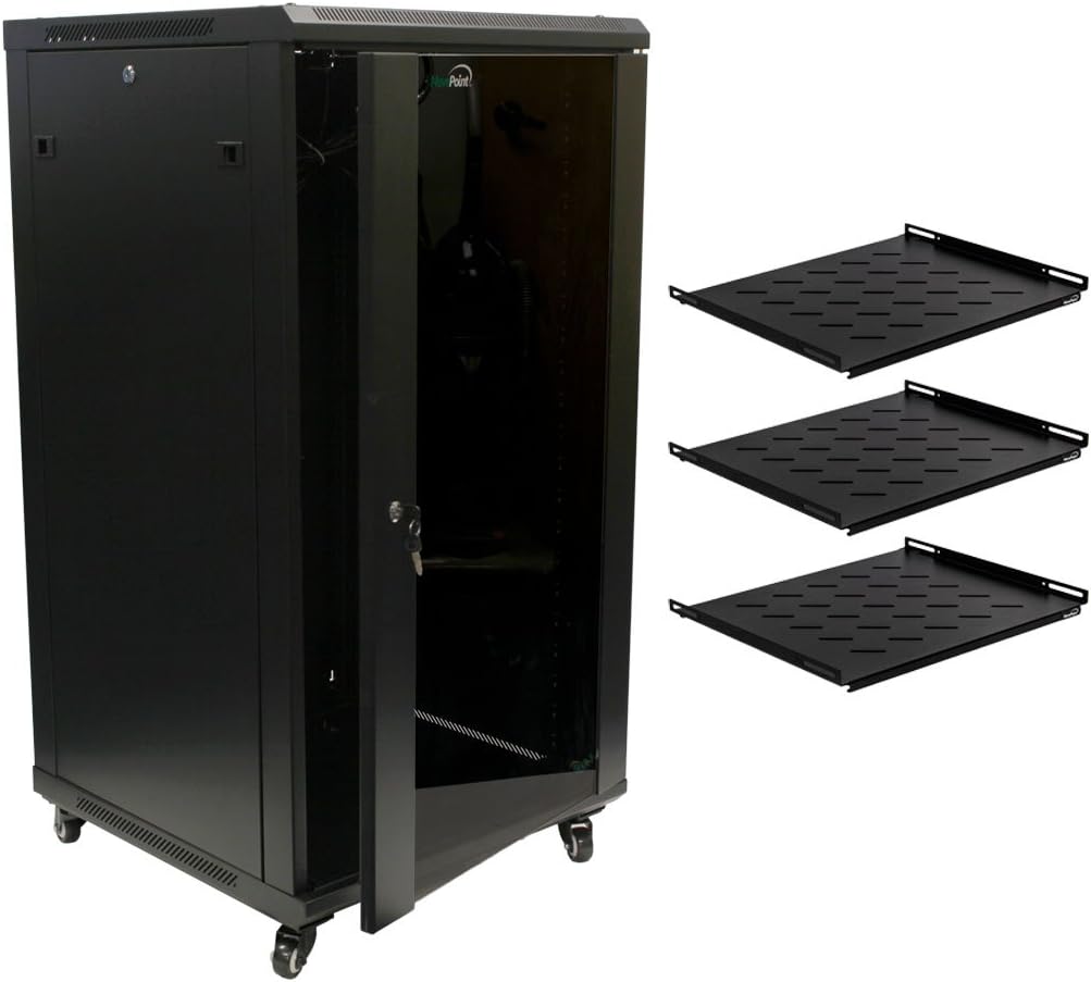 22U Wall Mount Server Cabinet with Glass Door V8039