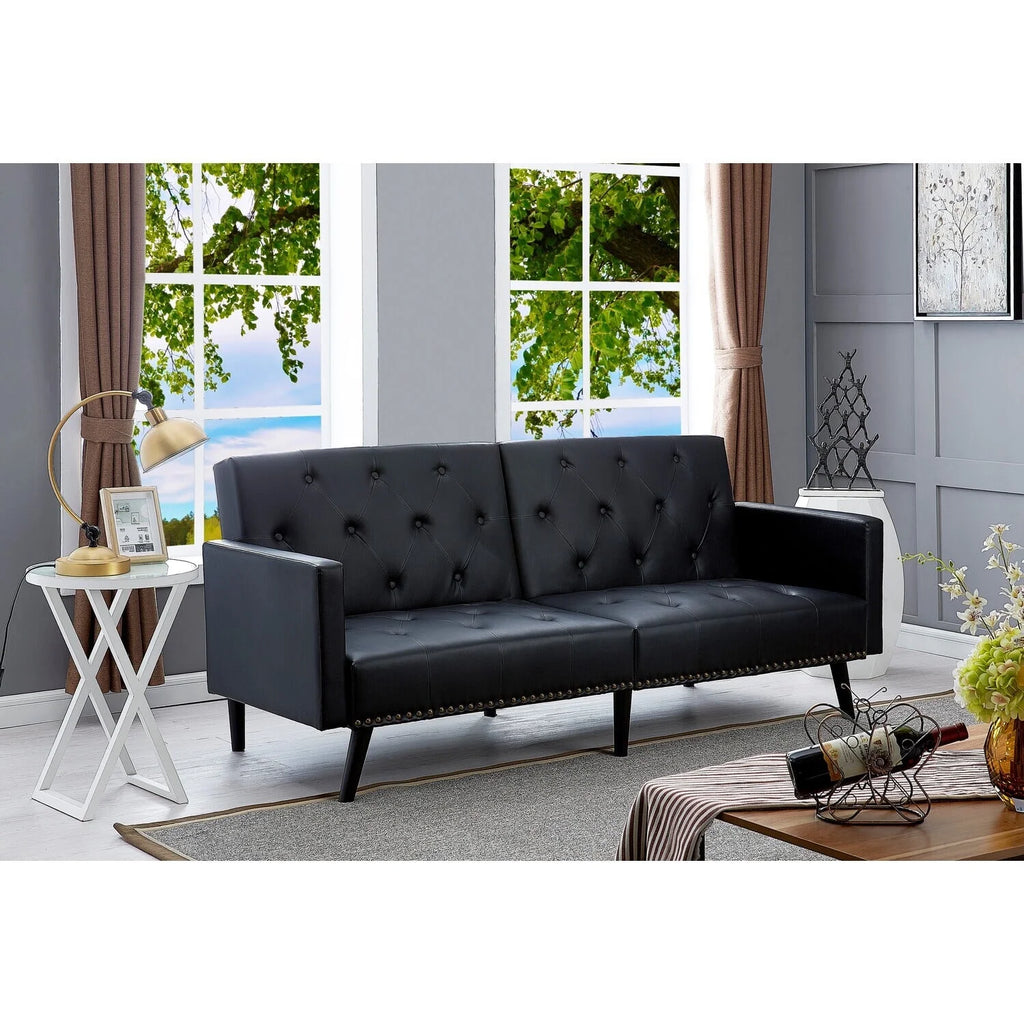 Black Convertible Futon Sofa Bed E88642