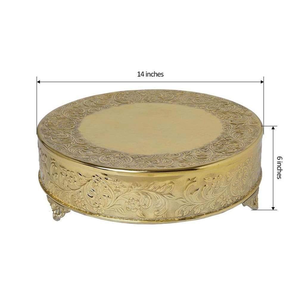 Gold Plated Round Embossed Cake Stand M89556