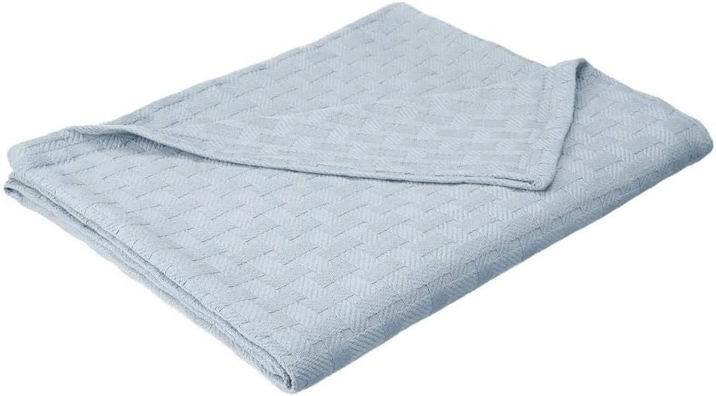 Light Blue Basket Weave Blanket G805