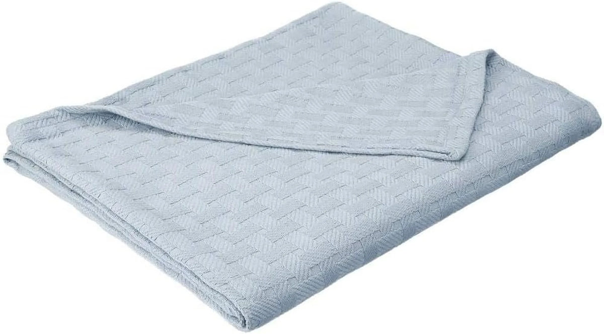 Light Blue Basket Weave Blanket G805