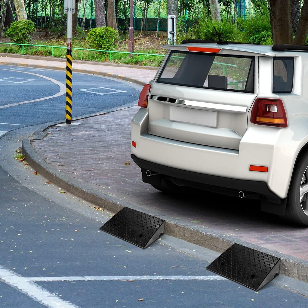 Rubber Curb Ramps, 6 H x 19 W, Pack of 2 N630
