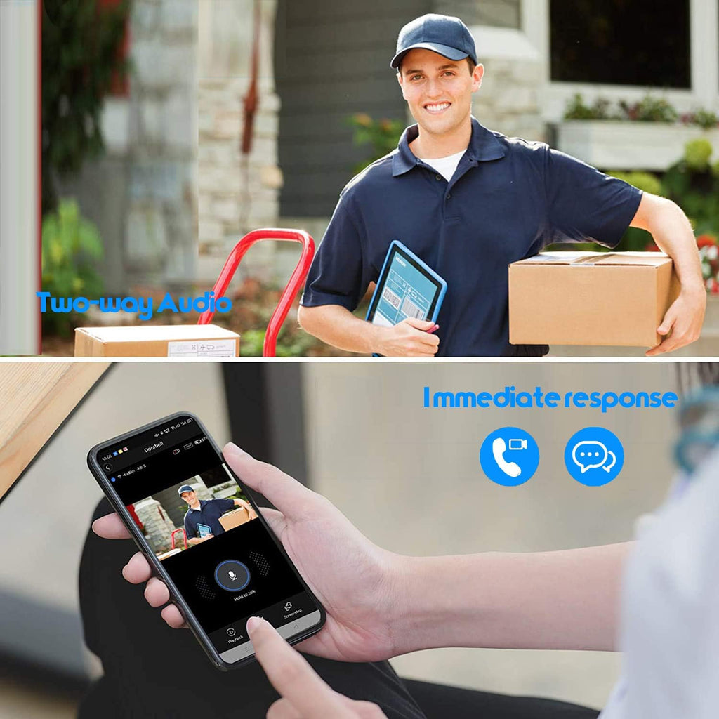 2 Pack Wireless WiFi 1080P Video Doorbell Camera Q4870
