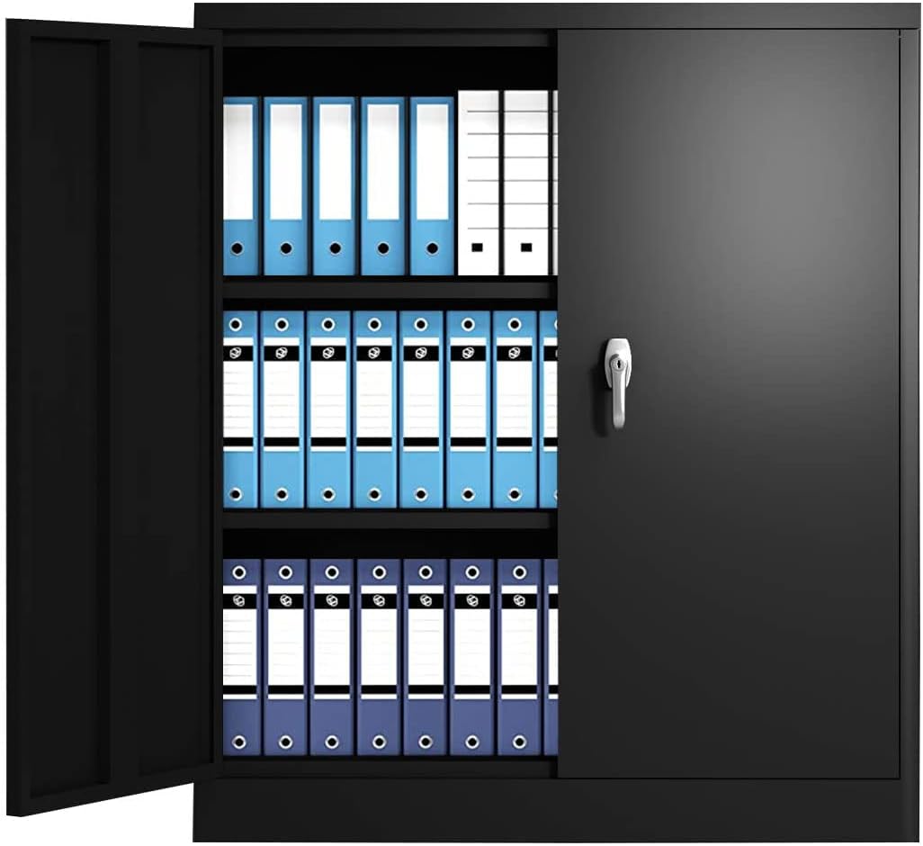 42” Steel Storage Cabinet with 2 Adjustable Shelves and 2 Doors J41260