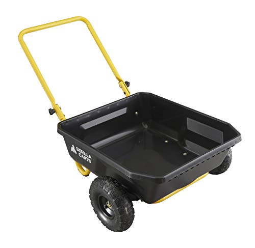 Black/Yellow Poly Dump Cart, 4 cu ft, 300 lb. Capacity S381206