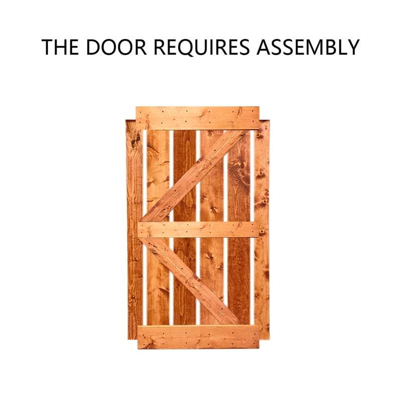 Stained K Double Barn Door with Hardware Kit M964