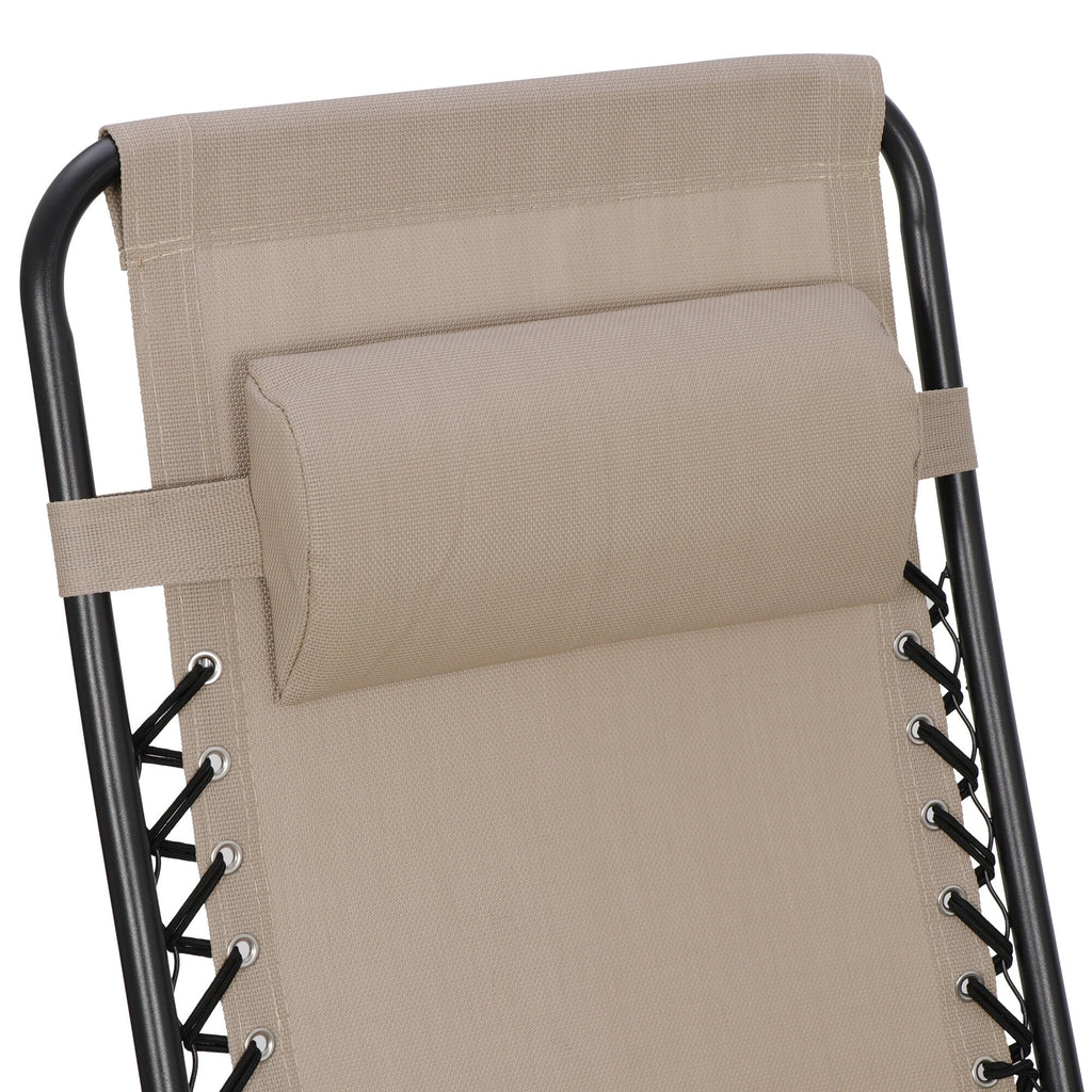 2 Pack Beige Steel Zero-Gravity Chair T476865