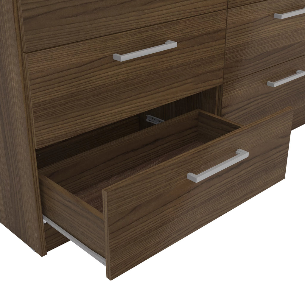 White 6 Drawer Wood Double Dresser T49600