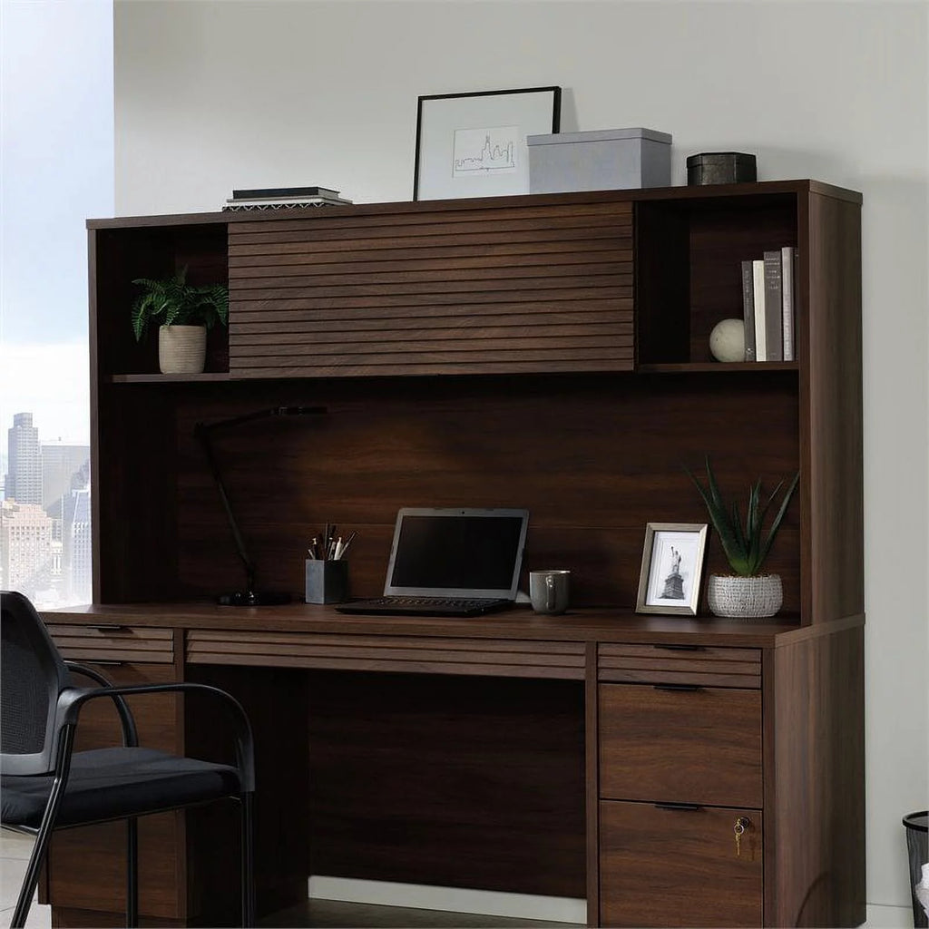 3-Piece Credenza Desk & Hutch & Utility Stand M747465