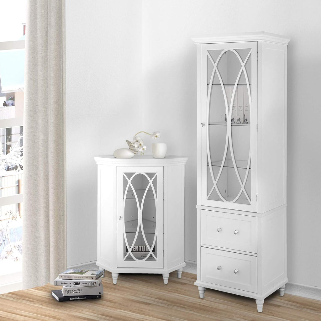 White Linen Floor Cabinet S409
