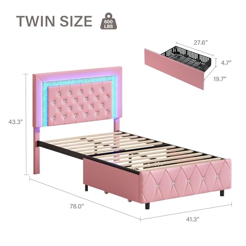 Queen Size Upholstered Platform Bed with Storage Drawers Q541957