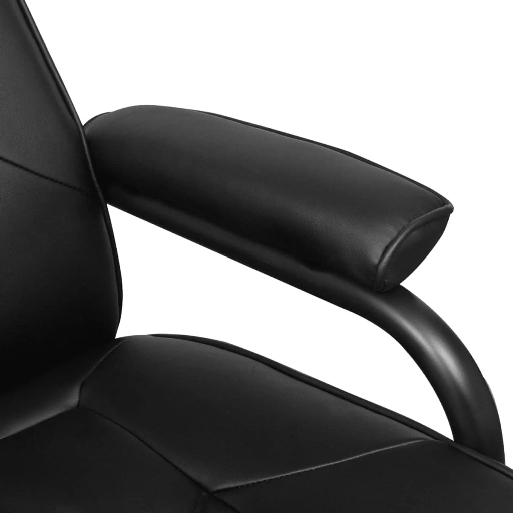 Black Faux Leather Swivel Recliner with Ottoman R973900