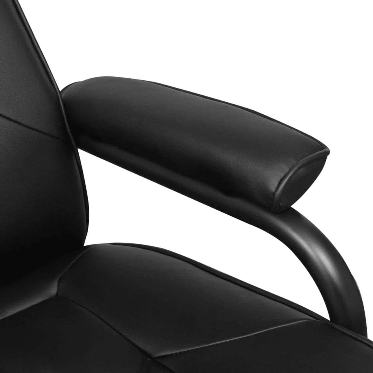 Black Faux Leather Swivel Recliner with Ottoman R973900