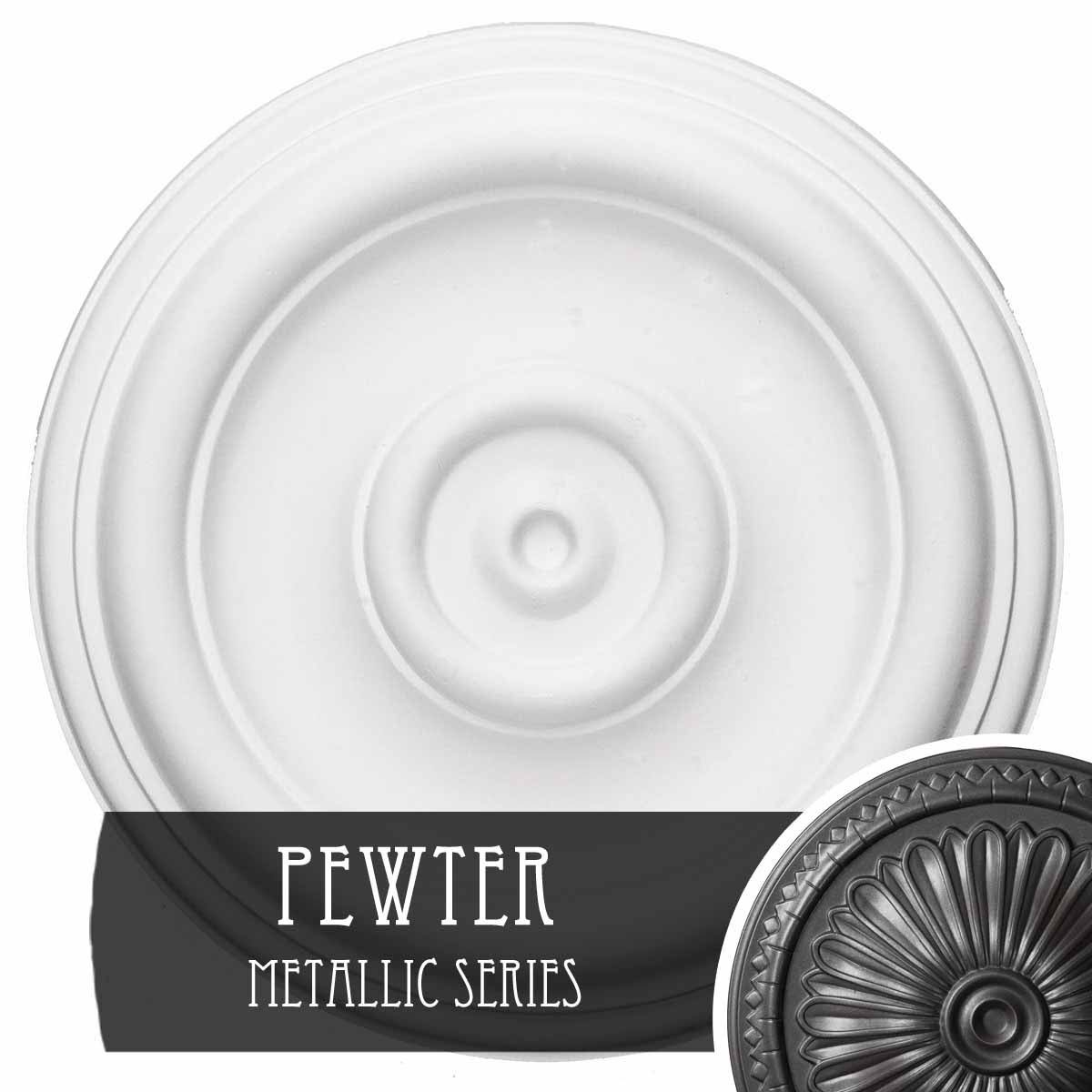 12x22OD x 1x22P Hand-Painted Pewter Ceiling Medallion D897366