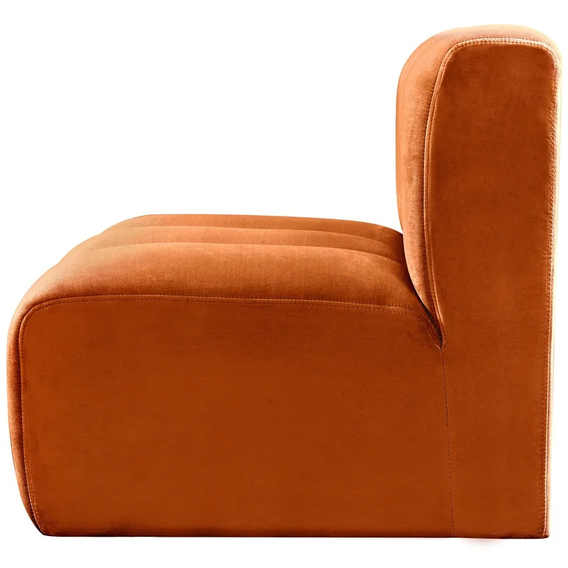Cognac Velvet Straight Chair U667325