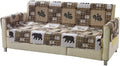 Quilted Sofa Slipcover with Plaid Wildlife Pattern R5623