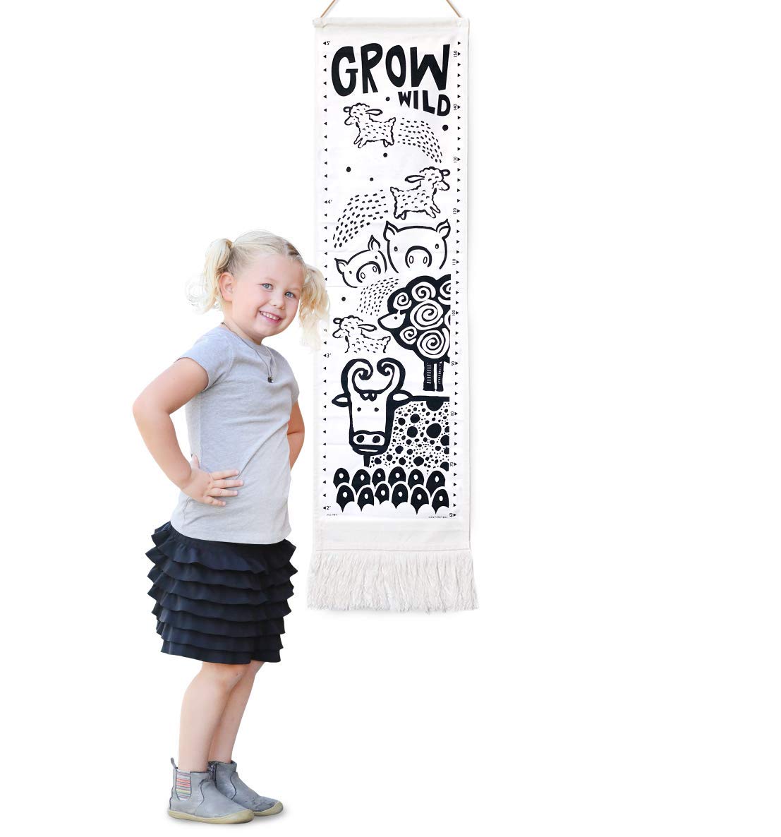 Ocean Canvas Growth Chart - Wall Hanging Height Chart for Kids - (44x13 Inches) Pack of 2 Z6451