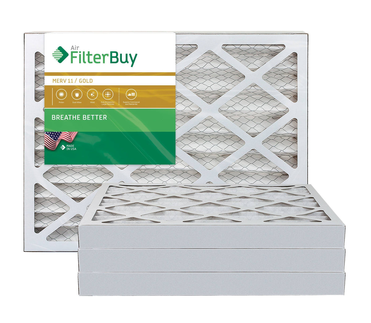 MERV 11 16x30x2 Pleated AC Furnace Air Filter, Pack of 4 E7857