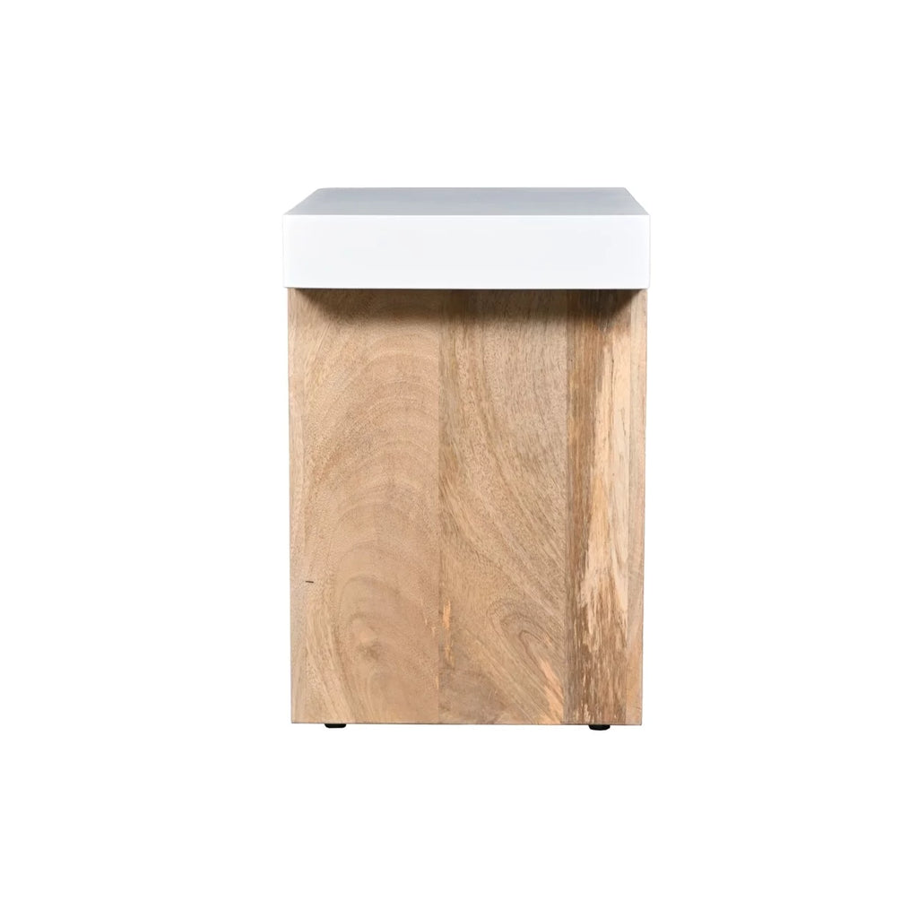 20 Inch Rectangular Mango Wood Side Table B613
