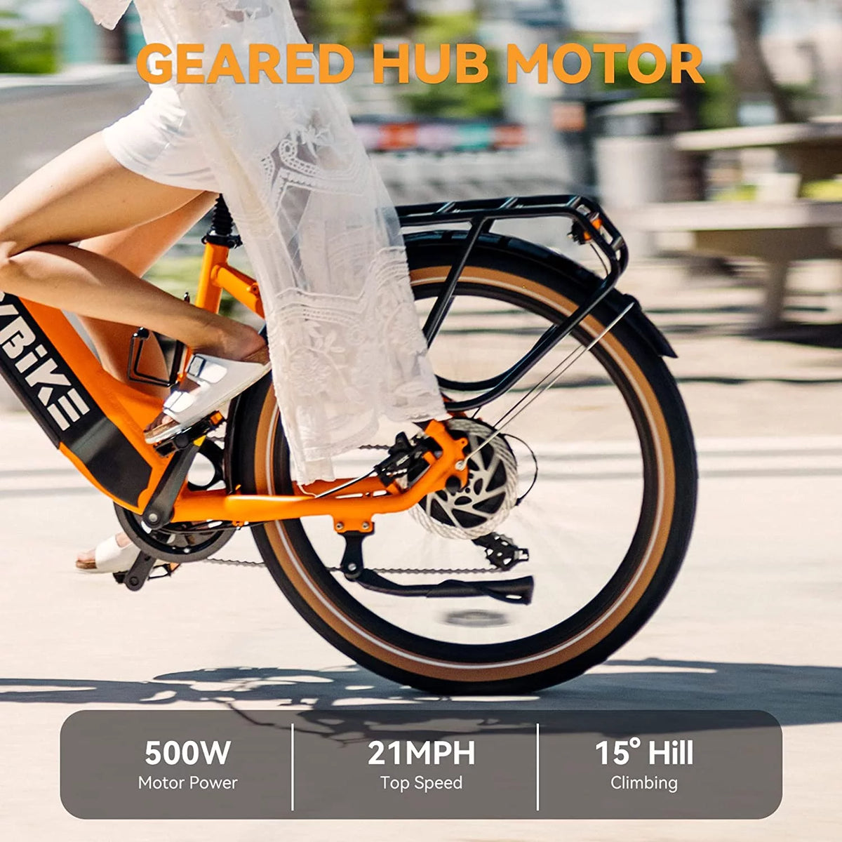 500W 26 Electric Hybrid Bike with 48V 15Ah Removable Battery, Black E4303
