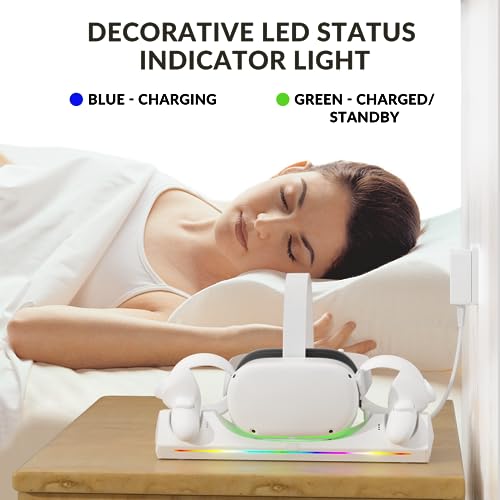 Magnetic Charging Dock for VR Headset & Controllers with 2 Rechargeable Batteries Y333