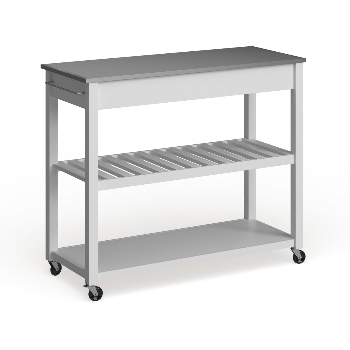 White Wood Kitchen Cart Island N705396