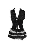 Polka Dots Ruffle Top and Bottom Set E195092