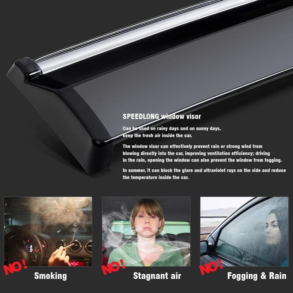 Car Window Visor Vent Shade Deflector Sun Rain Guards B8764