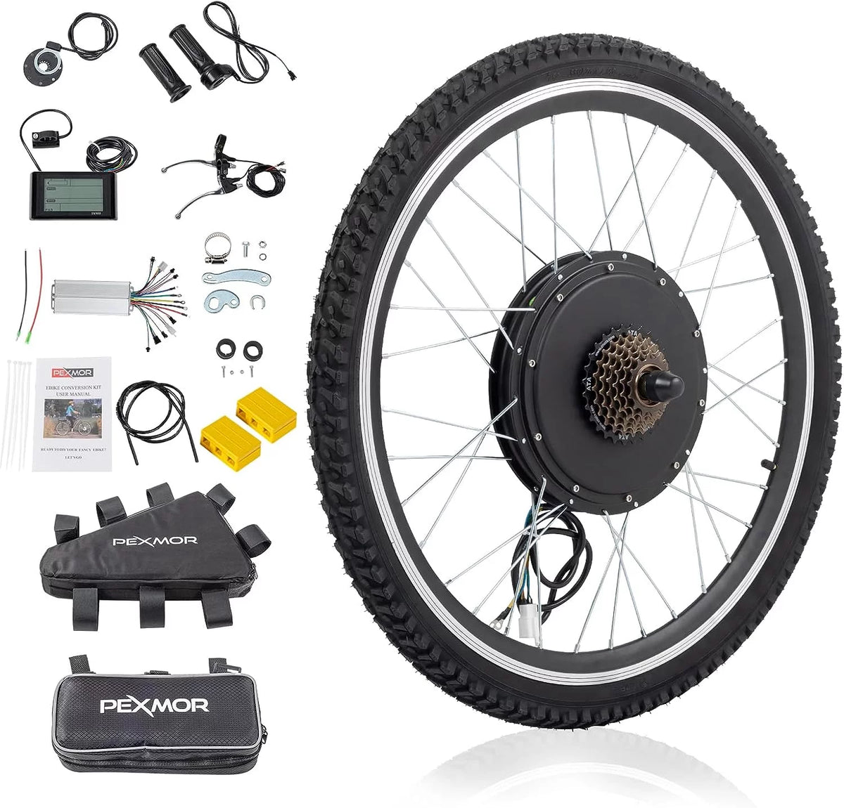 48V 1500W 26" Rear Wheel Electric Bike Conversion Kit S7880