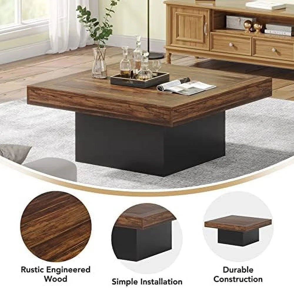 Square LED Engineered Wood Coffee Table L851