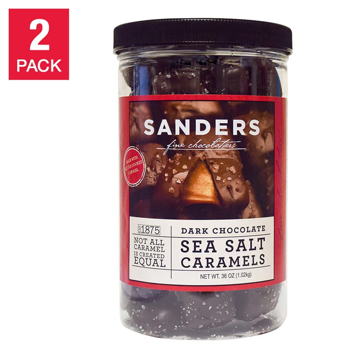 Dark Chocolate Sea Salt Caramels 36 oz., 2-pack C376182