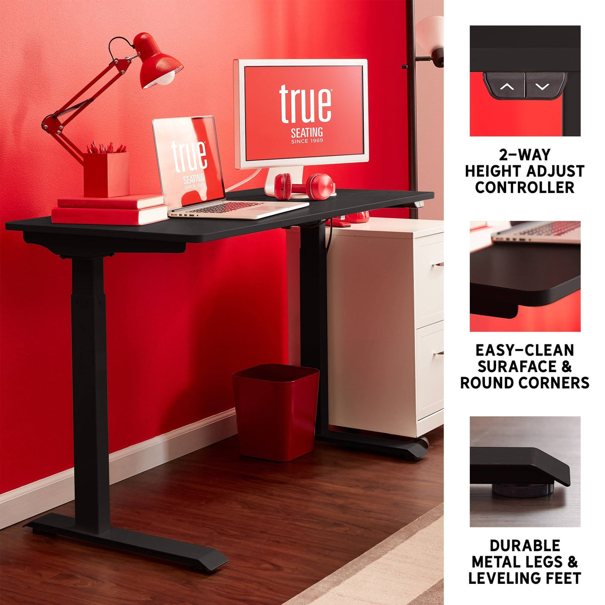 White Electric Height Adjustable Standing Desk Q513