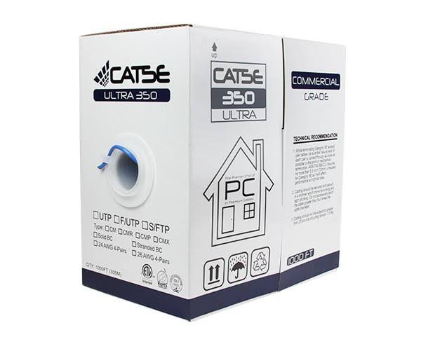 Cat5e Shielded Bulk Ethernet Cable, 24AWG, 1000ft Black X817