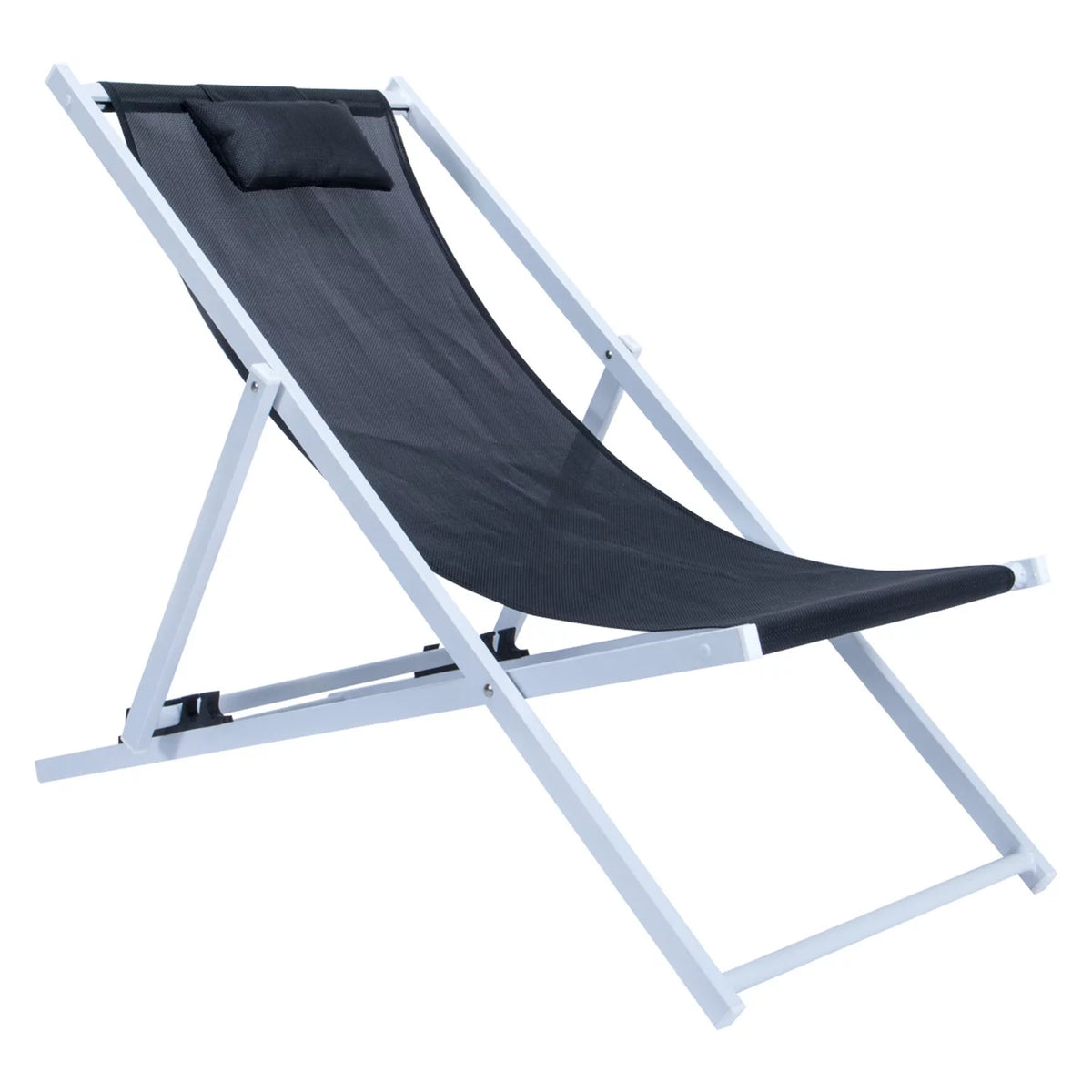 Outdoor Sling Lounge Chair With Headrest L2612