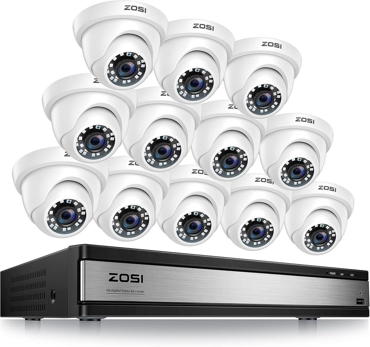 4 Pack 2MP 1080p HD-TVI Dome Security Camera B4523