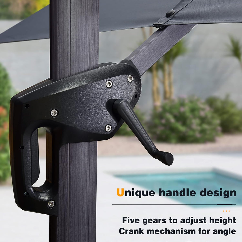 10 FT Square Cantilever Patio Umbrella N2391